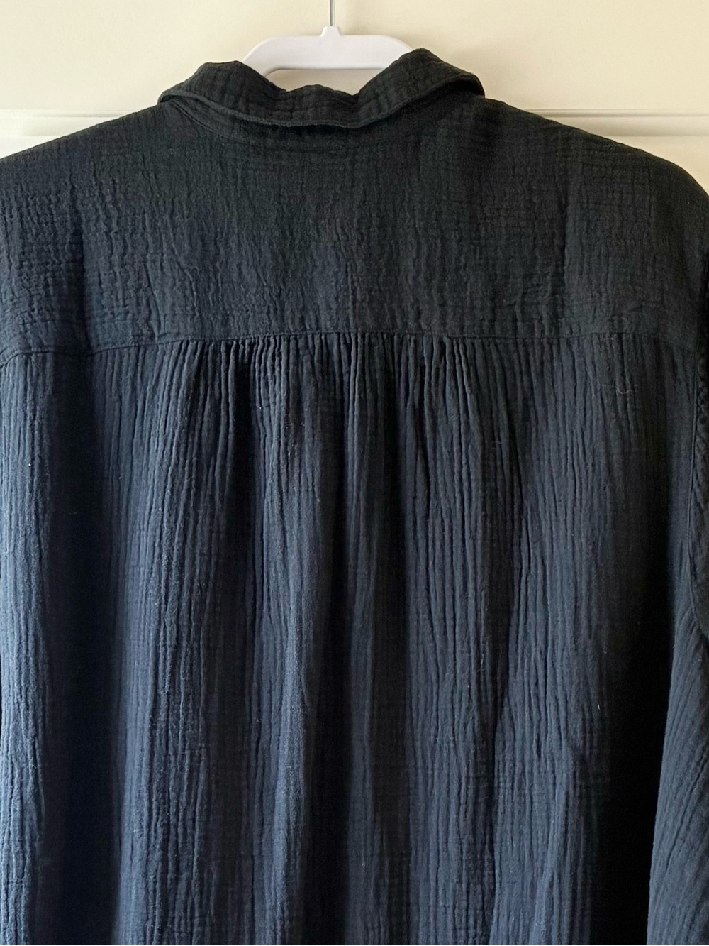 J. Jill Gauze Cotton Button-Up Shirt Textured Long Sleeve Black Size 3X - Picture 7 of 12